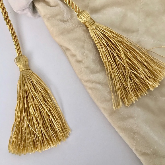 Holiday Stocking White Cream Gold Velvet - Picture 4 of 6